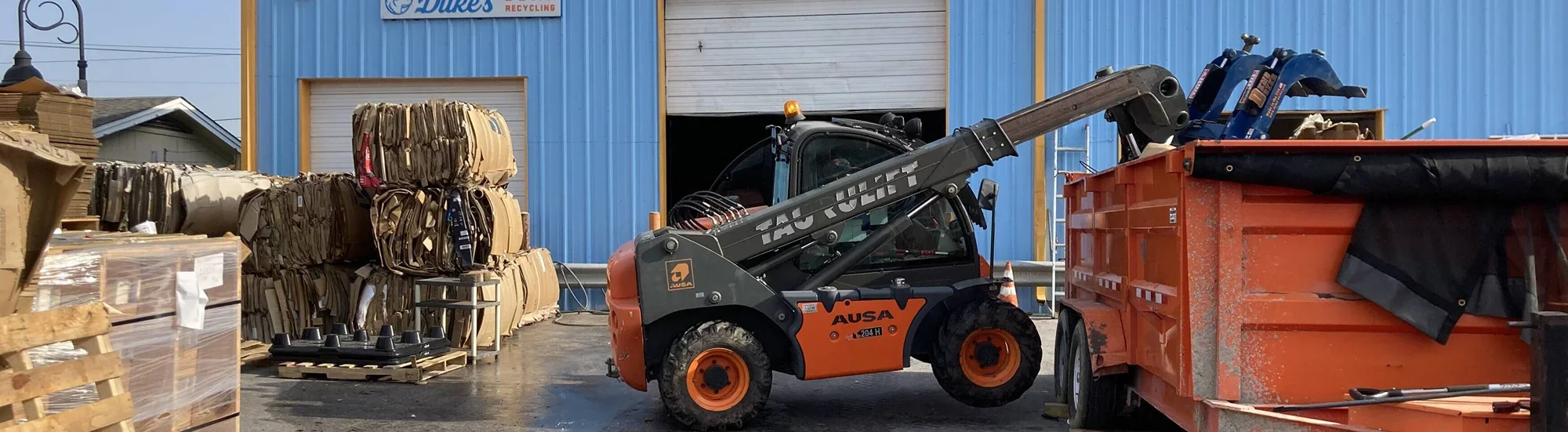 Drywall and remodel debris loaded for construction debris removal in Austin, TX